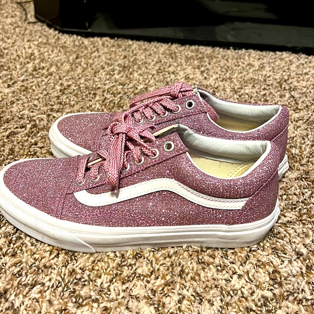 vans glitter pink